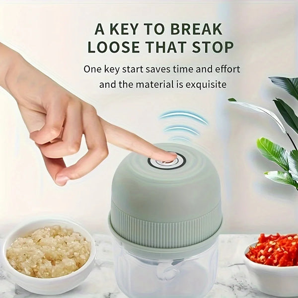 Mini Elektrischer Zerkleinerer | 250 ml | USB-aufladbar | Knoblauch-, Gemüse- & Fleischhacker