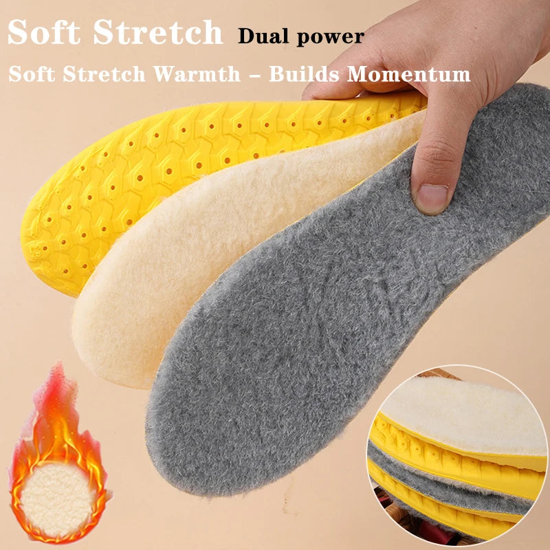 ThermaLuxe | Lammwoll-Einlegesohlen | Selbstwärmend & Antibakteriell | Thermo-Sohlen aus Echtwolle | Weich & Geruchshemmend für Winter