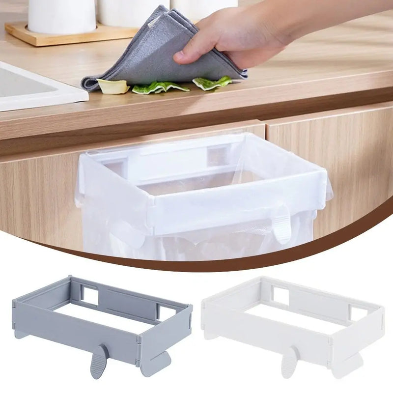EcoFold Faltbarer Müllbeutelhalter | Kunststoff | Platzsparend & Stabil | 18,5×12,5×5,5 cm | Weiß/Grau