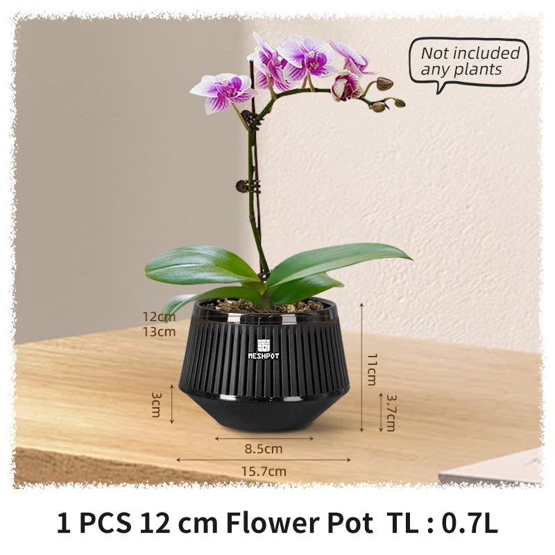 Aeroluna Orchideentopf mit Belüftungslöchern | Perfekte Drainage | Für Innen & Außen | 12 cm | Robustes PP-Material