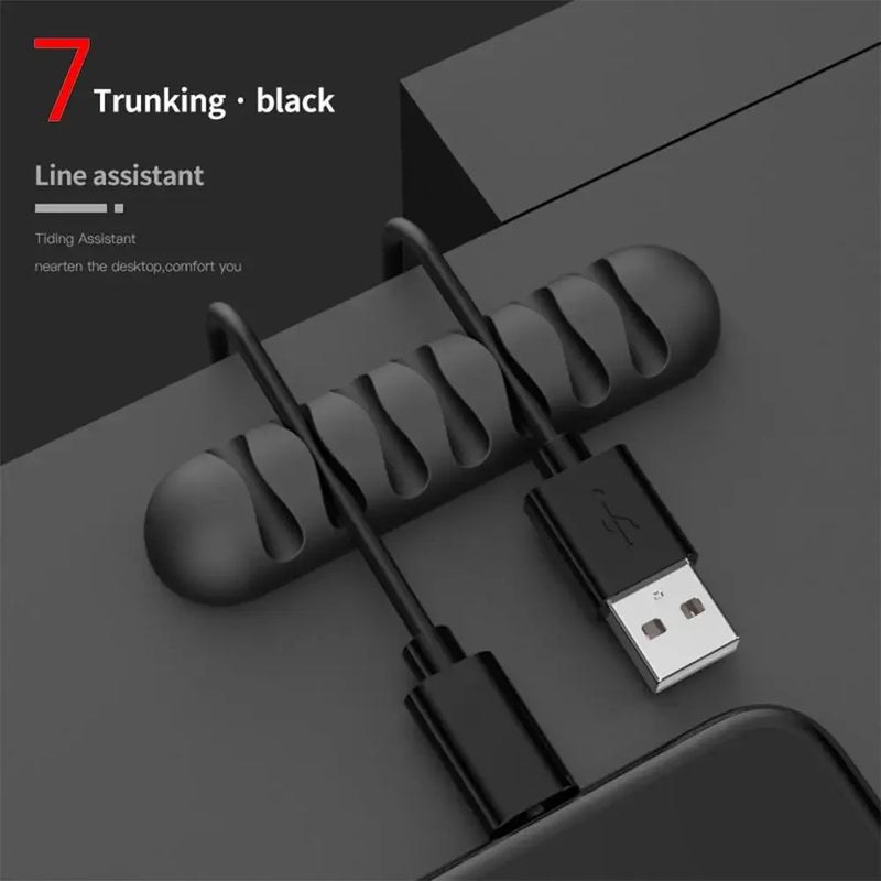 KabelFix Clip | Silikon Kabelhalter | Selbstklebend & Flexibel | Für USB, Kopfhörer & Ladekabel