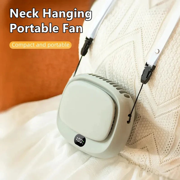 Brisano Halsventilator | Tragbar & Wiederaufladbar | 5 Geschwindigkeiten & LED-Anzeige | Leise Mini-Handventilator für Sommer & Reisen