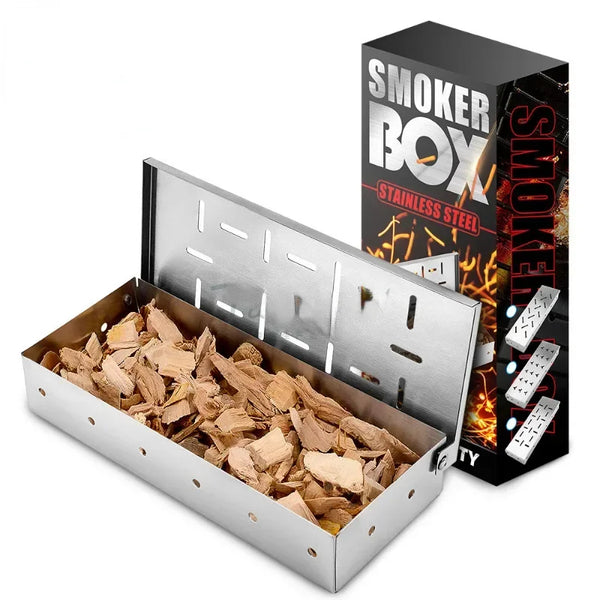 SmokeCraft BBQ Räucherbox | Edelstahl Smoker Box für Grill & Holzkohle | Intensives Raucharoma | Kompakt & Wiederverwendbar