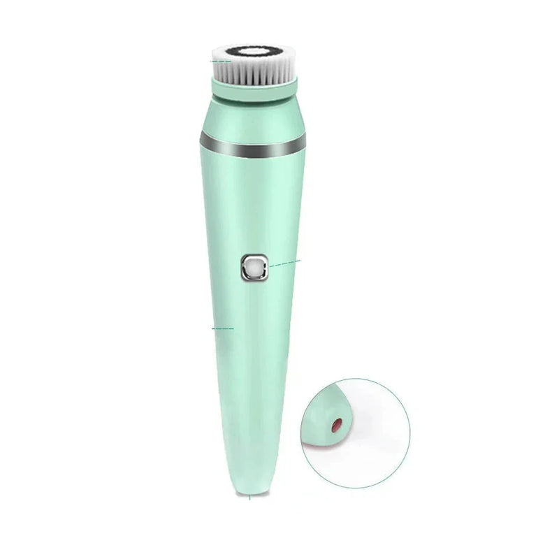 PureVibe 4-in-1 Gesichtsreinigungsbürste | Sonic-Technologie & Massage | Wasserdicht IPX6 | Wiederaufladbar & inkl. 4 Bürstenaufsätzen