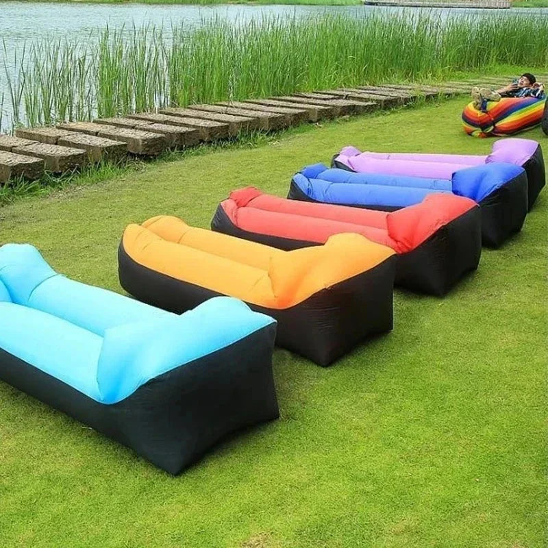 Airvana Aufblasbares Sofa Outdoor | Tragbare Luft-Couch für Camping & Strand | Mit Kopfstütze & 30h Haltbarkeit