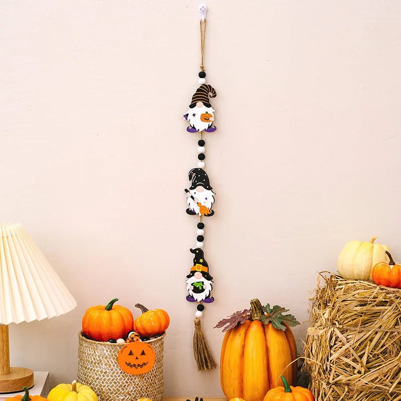 Halloween Hängedeko SpookyCharm | Kürbis, Fledermaus & Hexe | Mit Quasten | Für Tür, Wand & Party