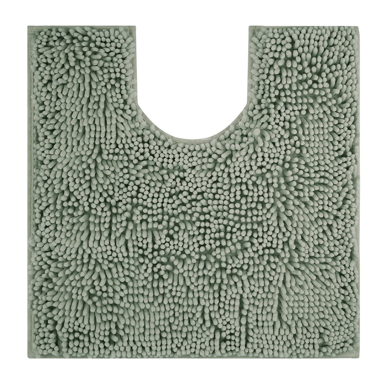 Aqualume | Toilettenvorleger U-Form | Super Saugfähige Chenille-Badematte | Rutschfest & Waschmaschinengeeignet | Weich & Komfortabel