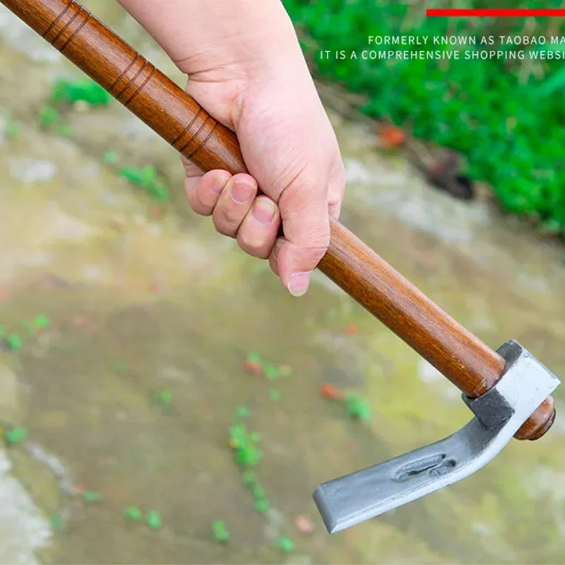 Rootnix Handhacke für Gartenarbeit | Schmiedeeisen & Aokaholz | Unkrautjäten, Graben & Nagelziehen | 30 cm