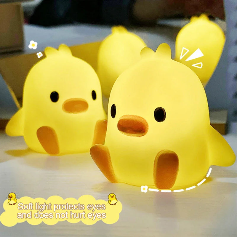 Nachtlicht Kleine Ente | LED Deko Lampe | Emaille | 6x4,5x6 cm