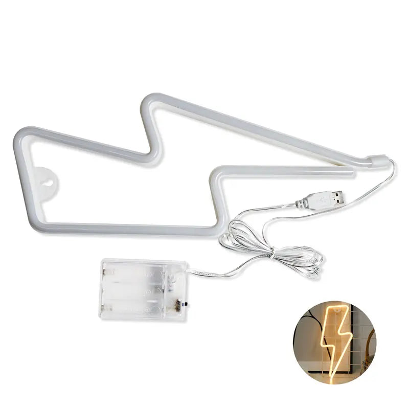 LED Neon Wandlampe BOLTRIX | Blitz-Design | USB & Batteriebetrieb | Für Party, Deko & Schlafzimmer