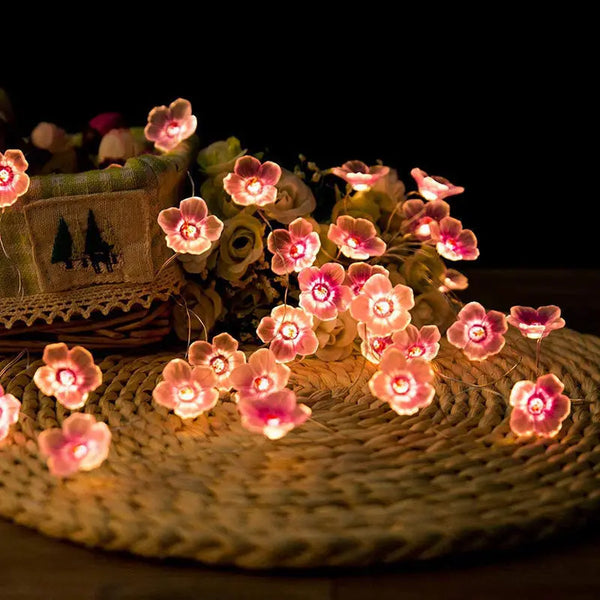 Blütenzauber LED-Lichterkette | Kirschblüten-Design | 3 m | Batteriebetrieben