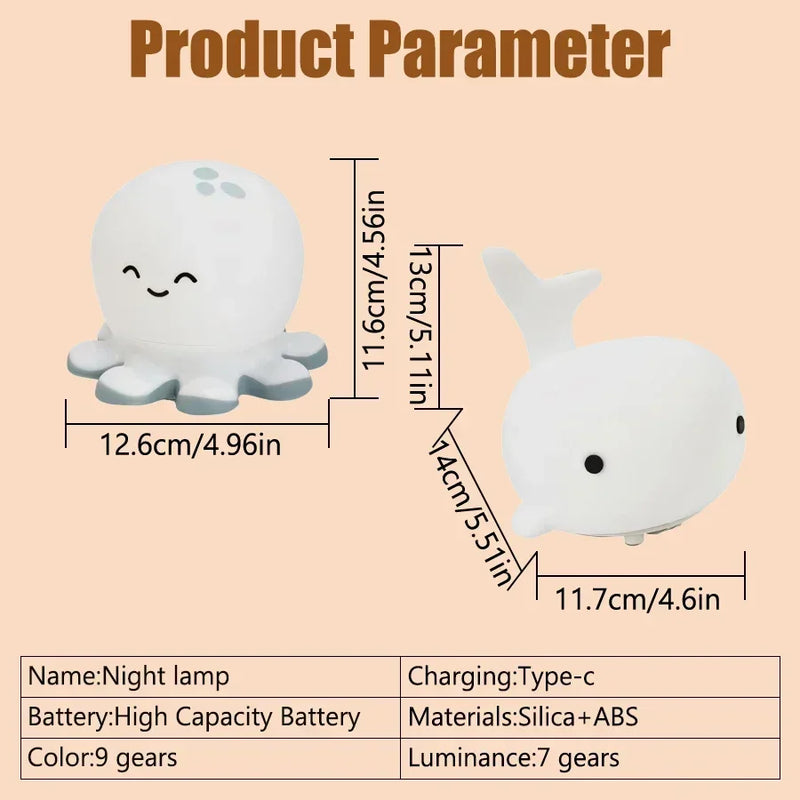 Tier-Nachtlicht PandaGlow | BPA-frei Silikon | 3 Helligkeitsstufen | USB-C Aufladung 400mAh | Kinder & Babys