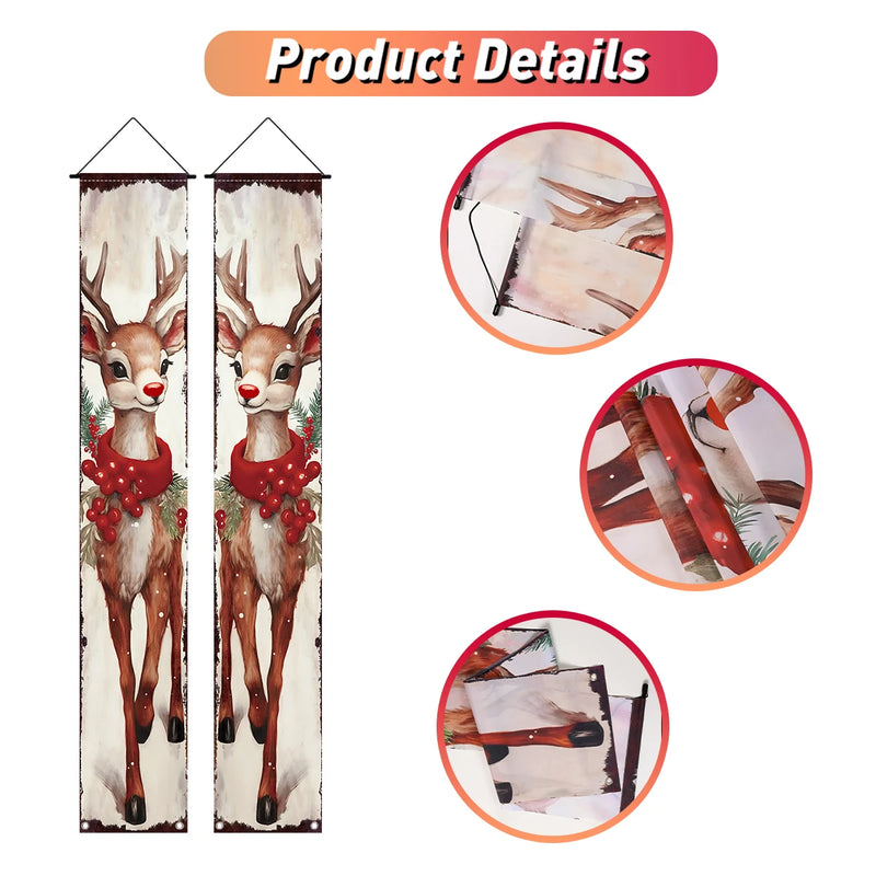 Weihnachts-Türbanner | Merry Christmas Schriftzug | Hängedeko für Zuhause | Festliche Türdekoration 2025/2026