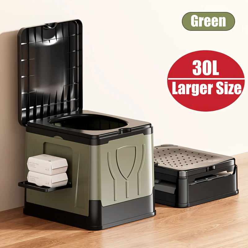 Faltbare Campingtoilette Camploo XL | Tragbar mit Deckel | Extra Groß & Stabil | Für Outdoor, Reise & Boot