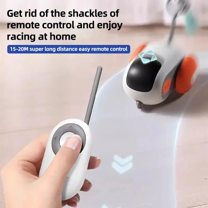 Intelligentes Katzenspielzeug PurrChase Move | Fernbedienung & Automatik | Hinderniserkennung | USB-ladbar | 7,4×6,7×4,4 cm