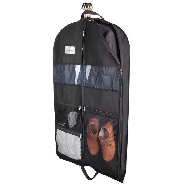 ReiseKleider Kleidersack für Reisen | Beidseitiger Reißverschluss & XXL-Taschen | Atmungsaktiv & Transparent | 43 Zoll Hängender Anzug-Organizer