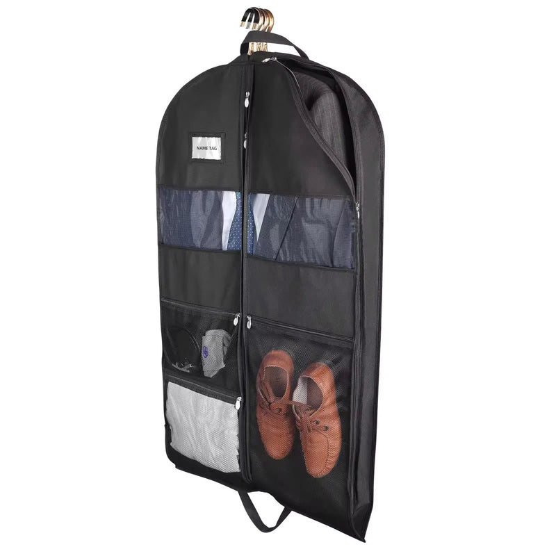 ReiseKleider Kleidersack für Reisen | Beidseitiger Reißverschluss & XXL-Taschen | Atmungsaktiv & Transparent | 43 Zoll Hängender Anzug-Organizer