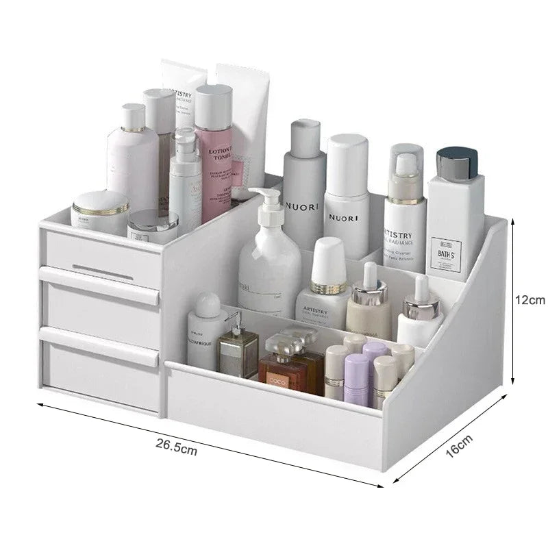 Cosmevo Kosmetik-Organizer mit Schubladen | Kompakte Schminkaufbewahrung für Bad & Schminktisch – Weiß, mobil & leicht zu reinigen