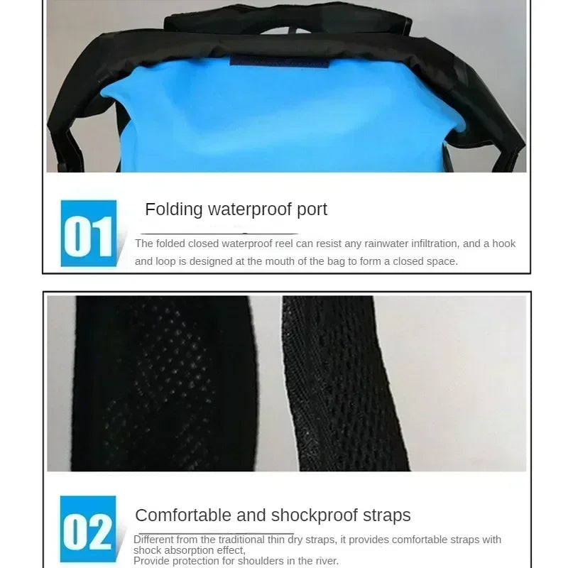 Wasserdichter Rucksack AquaDryX 25L | Schwimmender Packsack | Rolltop & Atmungsaktiv | Ideal für Kajak, Trekking & Outdoor