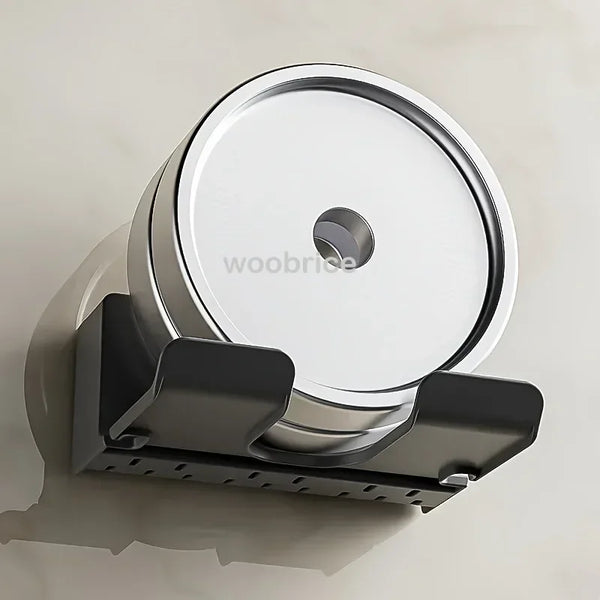 Föhnhalterung AirNest FlexMount | Wandregal für Badezimmer | Bohrfrei | 16 × 11 × 6,5 cm | Mit Kabelaufbewahrung & Fallschutz