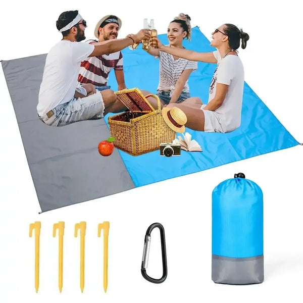 Stranddecke AeroLoom | XXL 210x200 cm | Wasserdicht & Sandfrei | Ultraleicht & Tragbar