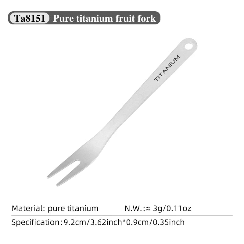 TitanVivo Titan-Fruchtgabeln | Ultraleicht & Wiederverwendbar | Dessert-, Kuchen- & Salatgabel für Camping, Zuhause & Gastronomie