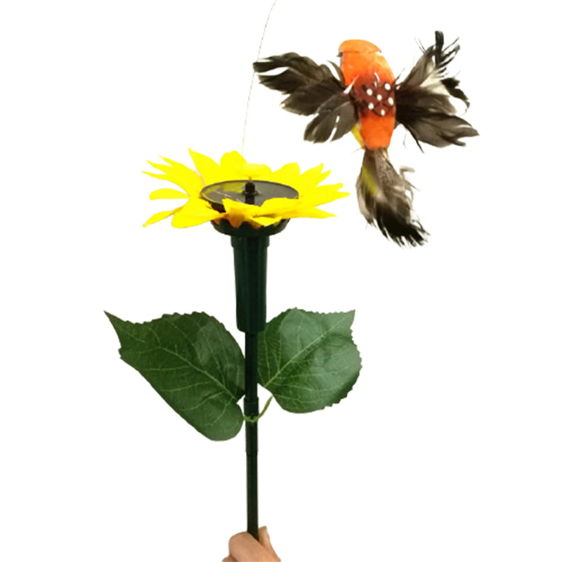 SOLAVIA Sonnenblumen-Gartenstecker | Mit drehendem Schmetterling oder Kolibri | Solar-Deko für Garten & Topfpflanzen | 20×20×10 cm