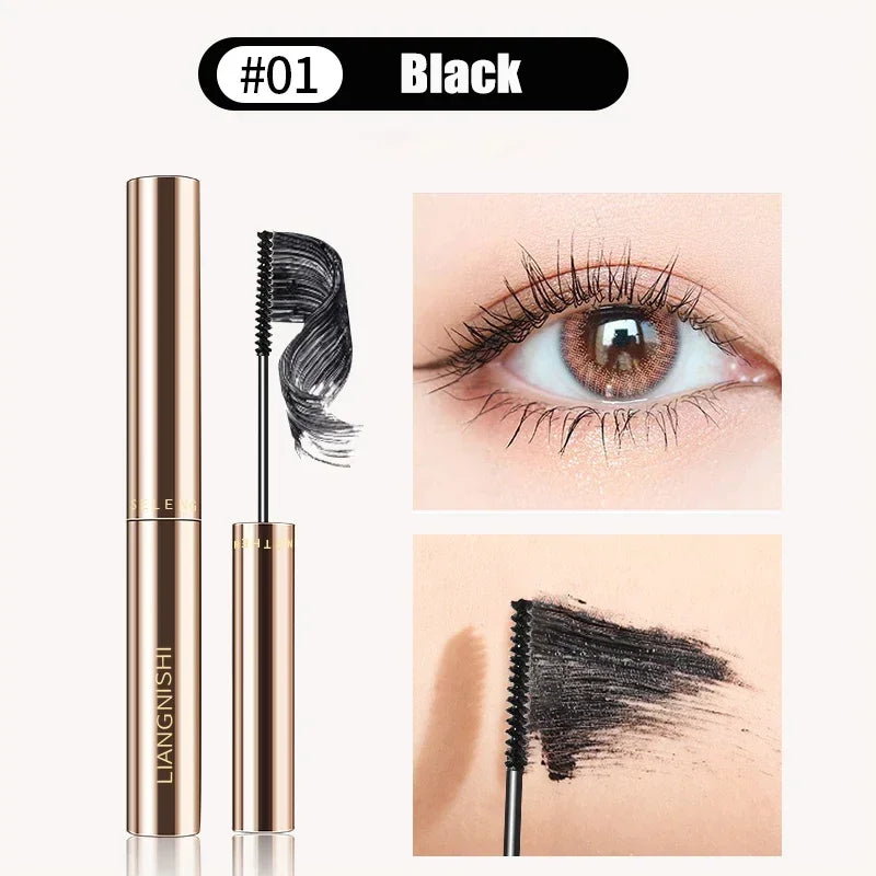 Seidenfaser-Mascara Linavelle LashLift | Ultra-Feine Bürste 2,5 mm | Wasserfest & Schnell Trocknend | Schwarz & Braun