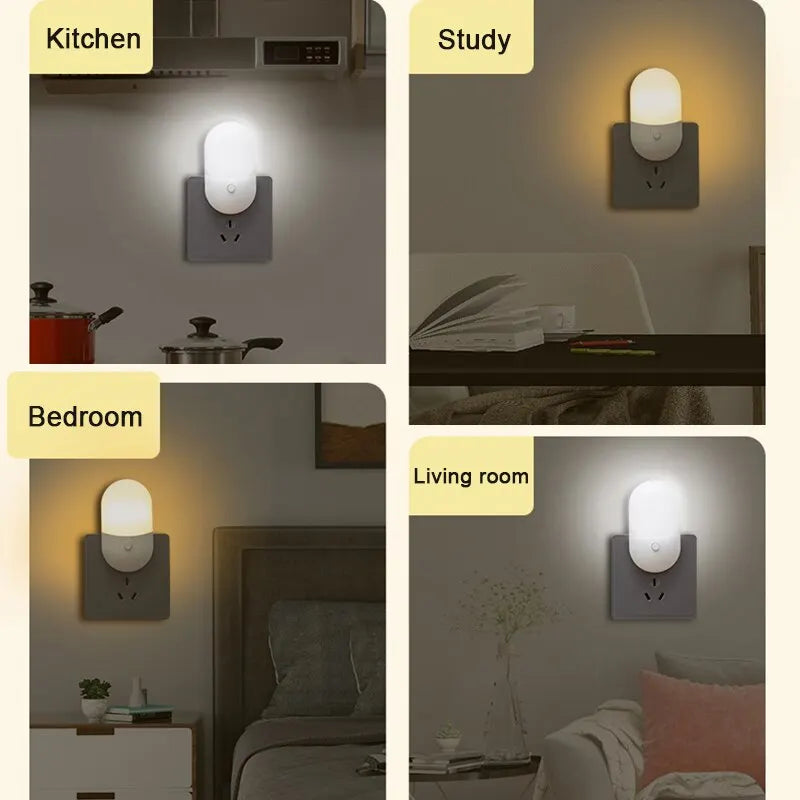 LUXORA Mini LED-Nachtlicht | Augenschonend & Energiesparend | 2er-Set | Modernes Design