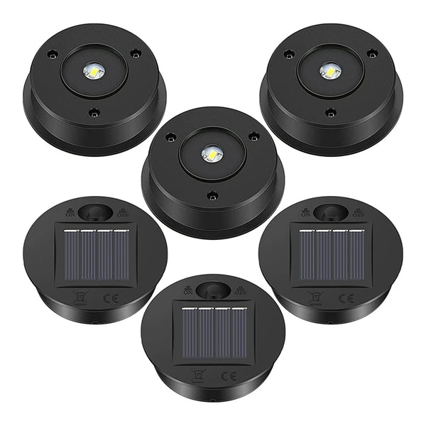 Solaverna 6er Set Solar-Ersatzdeckel für Gartenlaternen | Ø 7 cm | LED-Leuchten mit Solarpanel | Wasserdicht & Automatisch