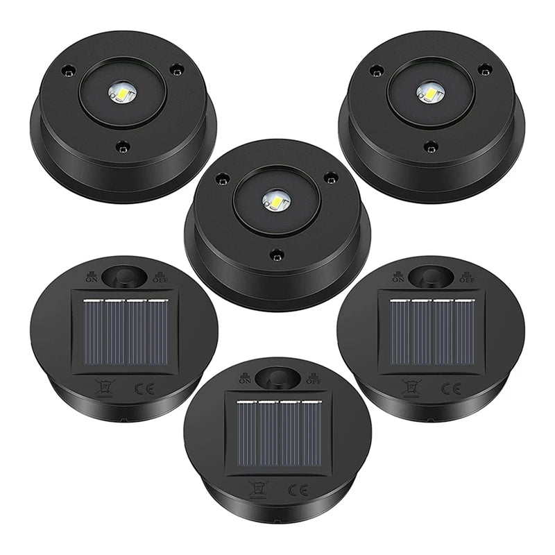 Solaverna 6er Set Solar-Ersatzdeckel für Gartenlaternen | Ø 7 cm | LED-Leuchten mit Solarpanel | Wasserdicht & Automatisch