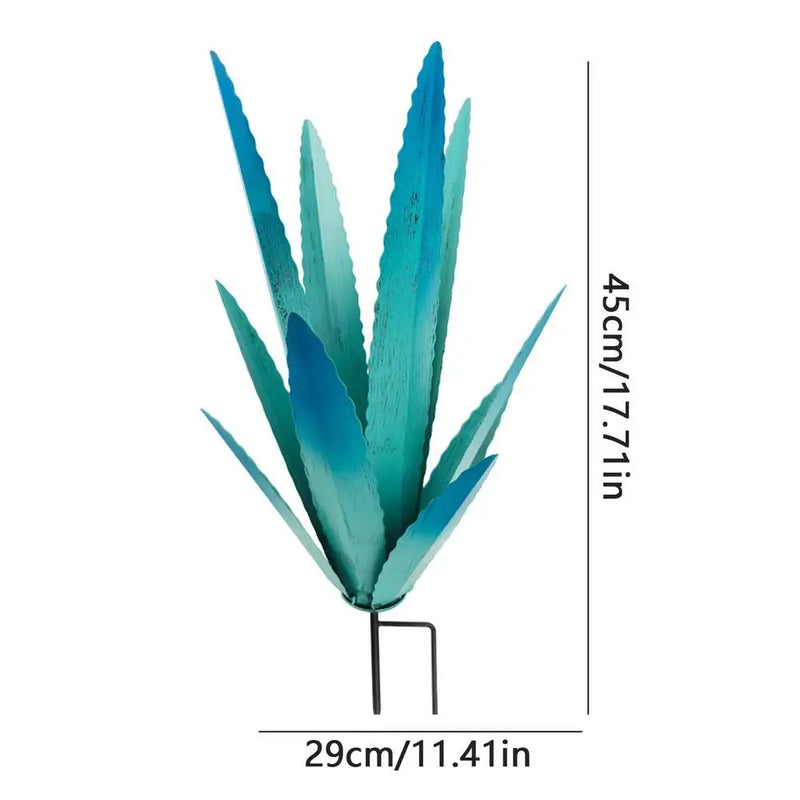 Floraza Metall Agave Skulptur | Handgefertigte Gartendeko | Wetterfest & Elegant | 29 × 29 × 45 cm