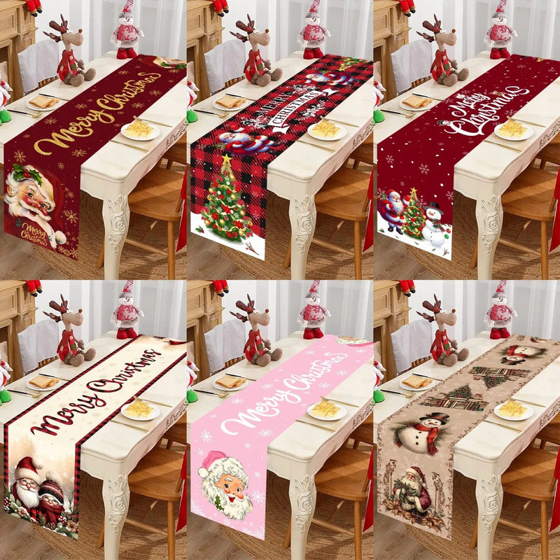 FestiLoom Weihnachts-Tischläufer | „Merry Christmas“-Design | 100 % Polyester | Festliche Deko für Weihnachten & Neujahr 2025/2026