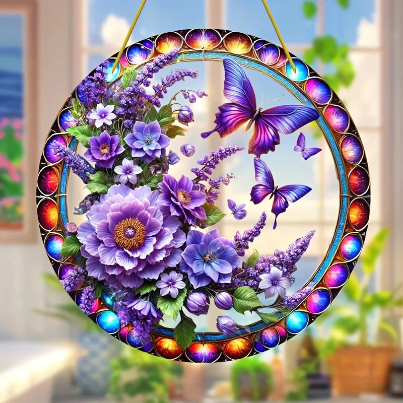 Schmetterling Sonnenfänger AureliaLight | Acryl Rundschild | 15×15 cm / 20×20 cm | Fenster- & Wanddeko