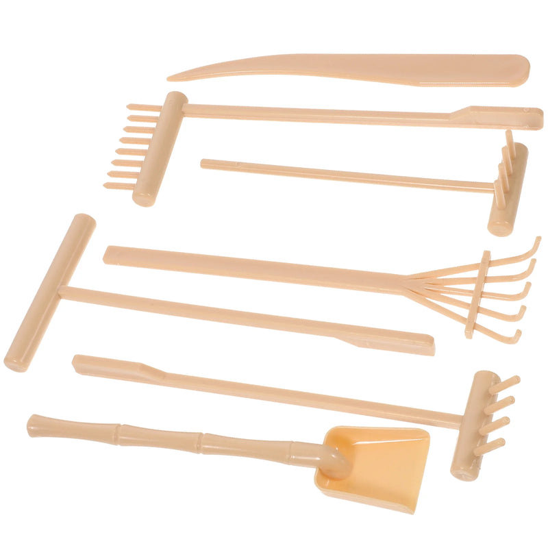 Mini-Zen-Garten Rechen-Set Sanuko ZenTools | 7-teiliges Set aus Kunststoff | Für Sandgärten, Dekoration & Achtsamkeit | 14 × 6,2 × 0,8 cm
