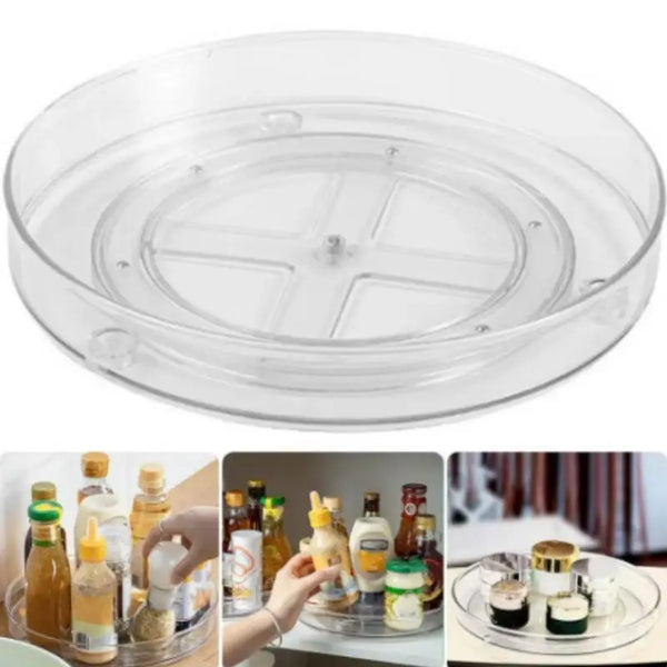 SpinStore 360 Drehbare Aufbewahrungsbox | 360° Organizer für Küche & Kosmetik | Rutschfest & platzsparend | Ø 28 cm