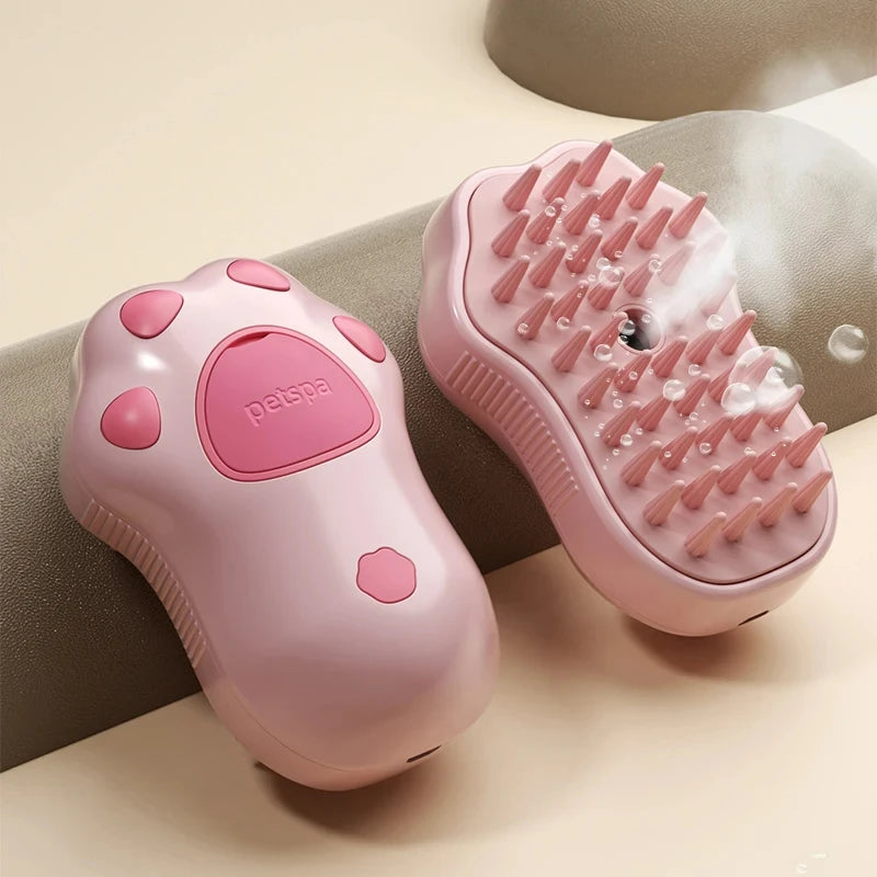 Katzenbürste GroomiSoft 3in1 | Massage-, Bade- & Pflegekamm | Weiche Silikonborsten | In Rosa oder Braun