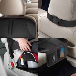 SafeRideGuard Autositzschutz für Kindersitze | Rutschfest mit Silikonnoppen & Aufbewahrungstaschen | Schutz vor Abnutzung, Kratzern & Flecken