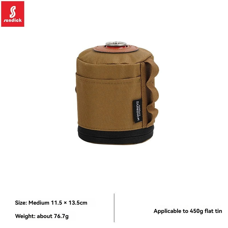 Campavor Schutzhülle für Gaskartuschen | Stoßfest & Praktisch | Für 230 g & 450 g Flachgasdosen | Mit Seitentasche & Reißverschluss | Outdoor & Camping