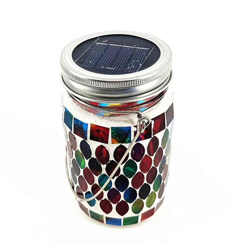 Solaria LumoMosa Solarlaterne Mosaik LED | Hängelampe für Garten & Terrasse | Wasserdicht & Tragbar | 13 cm Hoch
