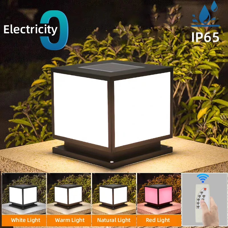 Solara PillarGlow Solar-Lichtsäule LED mit Fernbedienung & Timer – IP65 Wasserdicht