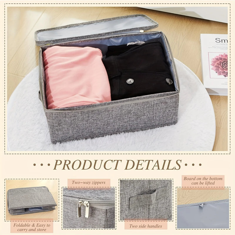 Faltbare Aufbewahrungsboxen mit Deckel | Stapelbar & Stabil | Stoffboxen mit Griffen | Storvana