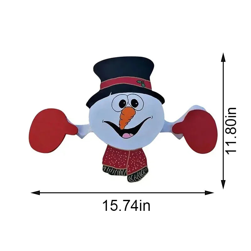 Weihnachtszaun-Dekoration MerryFence | Weihnachtsmann, Rentier & Schneemann | Bunte Kunststoff-Deko | Für Garten, Balkon & Zuhause
