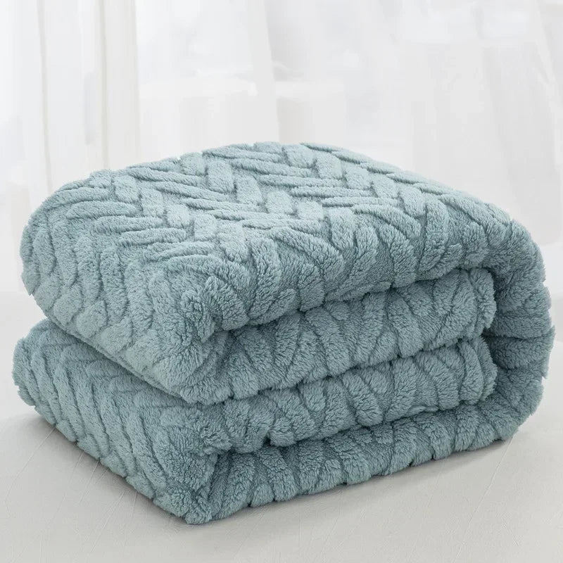 Jacquard-Fleece-Decke CozyWeave | Einlagig & Beidseitig | Weiches Tafu- & Shu-Baumwollfleece | Für Herbst & Winter