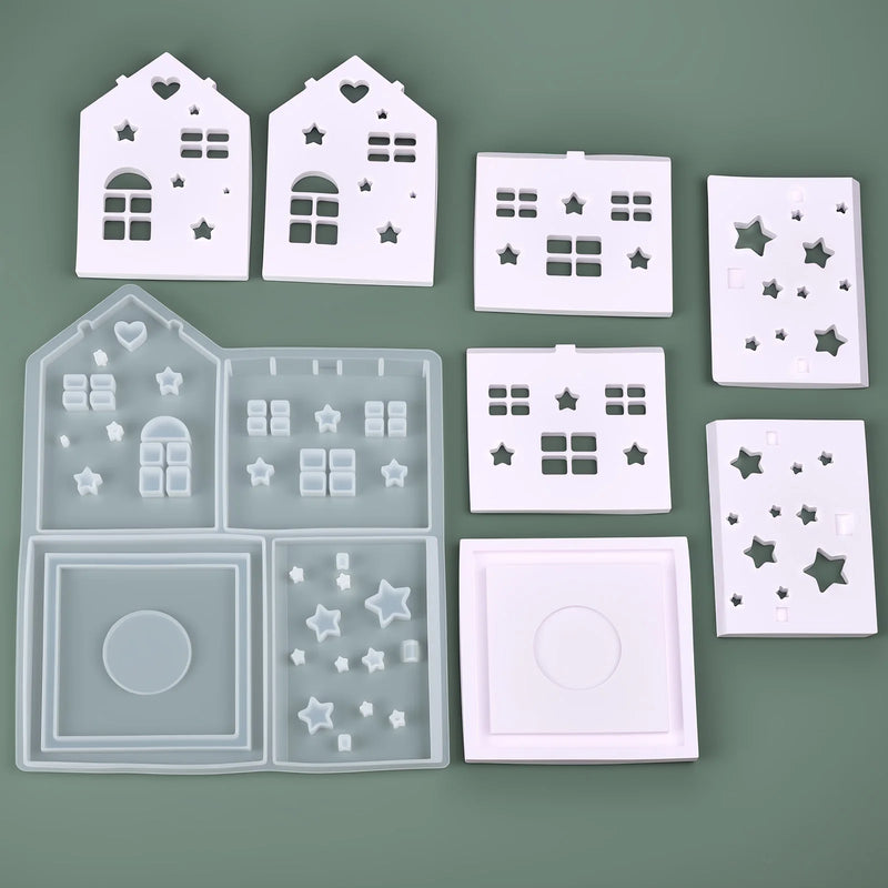 Silikonform CasaLume | 3D Hausform für Harz, Gips & Kerzen | Weihnachtsdeko & DIY-Projekte | 24,5 × 20,5 cm