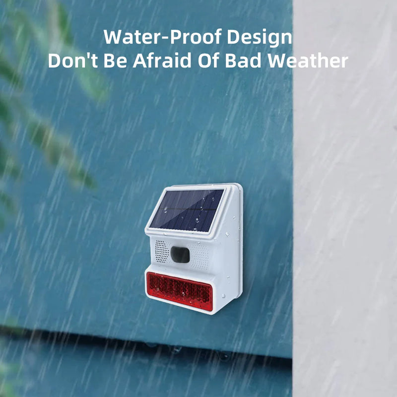 Solar-Außensirene Securon 433S | 433 MHz Funk-Alarmmodul mit Licht & Ton | Für GSM/WiFi Alarmsysteme | Solarbetrieben & wetterfest