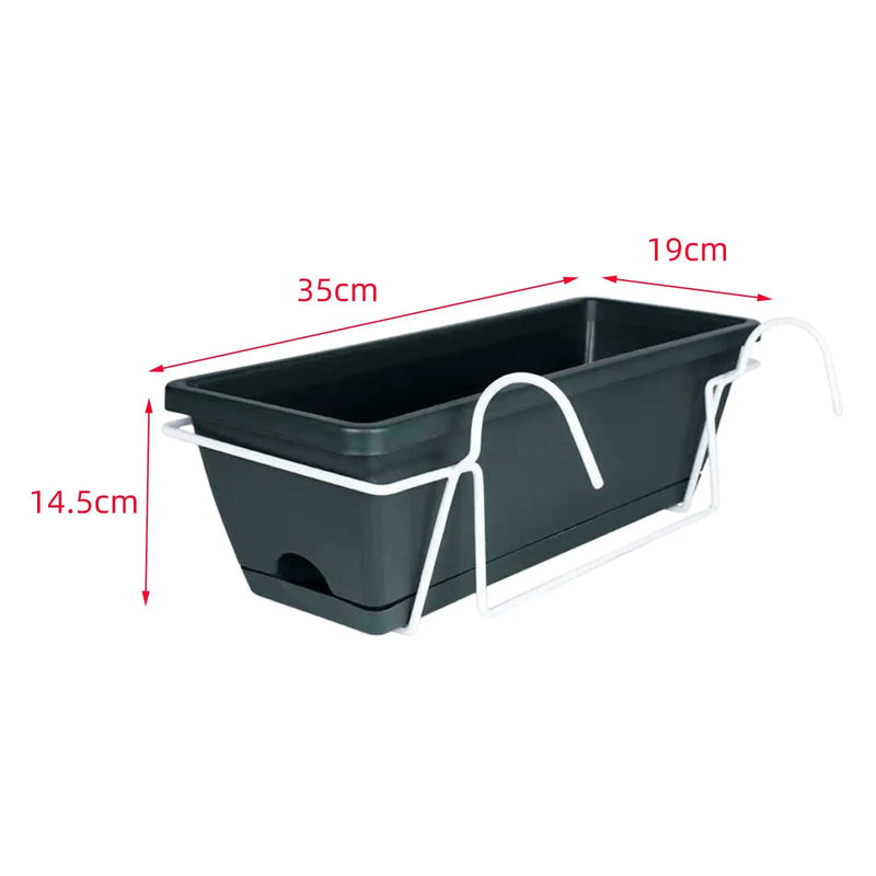 BalcoBox Pflanzkasten | Für Balkon-Geländer | Mit Abtropfschale & Aufhängung | Robust & Wetterfest