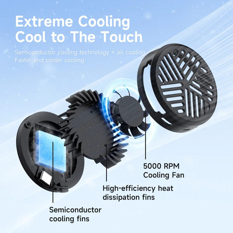 SmartCool Pro | Halbleiter-Kühlung & Lüfter | Ultraleise Handy-Kühleinheit | 3-Stufen Luftstrom