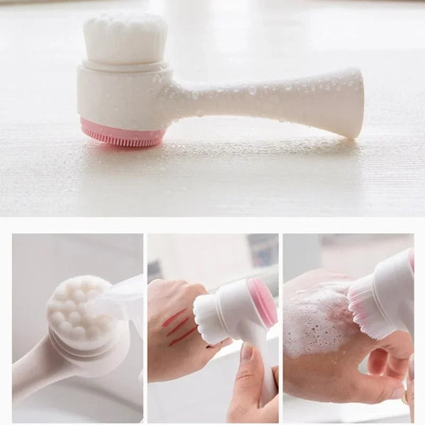 3D Silikon-Gesichtsreiniger Lumessa PureTouch | Sanfte Reinigung & Peeling | Ergonomisch & Reisetauglich | 13 cm | Pink oder Blau