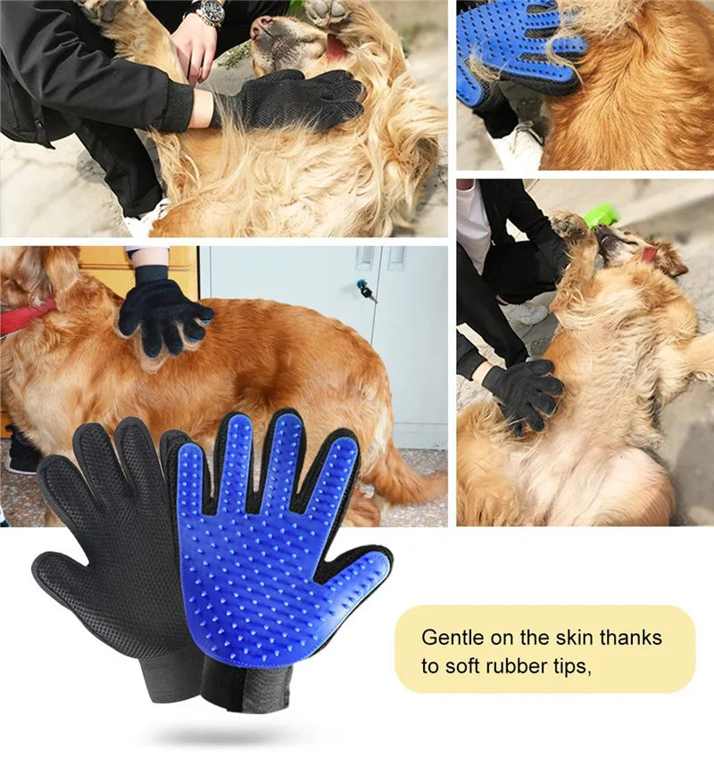 Fellpflege-Handschuh PawLiss TouchGlove | 5-Finger-Massagehandschuh für Hunde & Katzen | 23,2×17,2 cm | TPR & Mesh | Links oder Rechts
